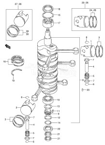 DT150STCL From 15002-971001 ()  1999 drawing CRANKSHAFT