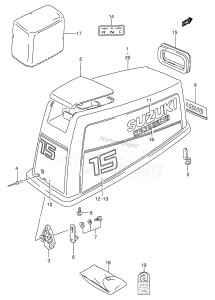 DT9.9 From 00993-581001 ()  1995 drawing ENGINE COVER (DT15 /​ 15K,MODEL:89~93)