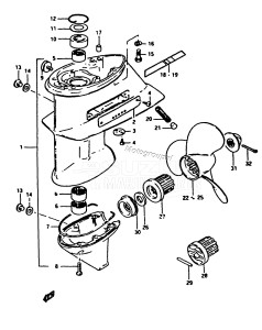 DT25 From C-10001 ()  1982 drawing GEAR CASE (DT20, DT25)