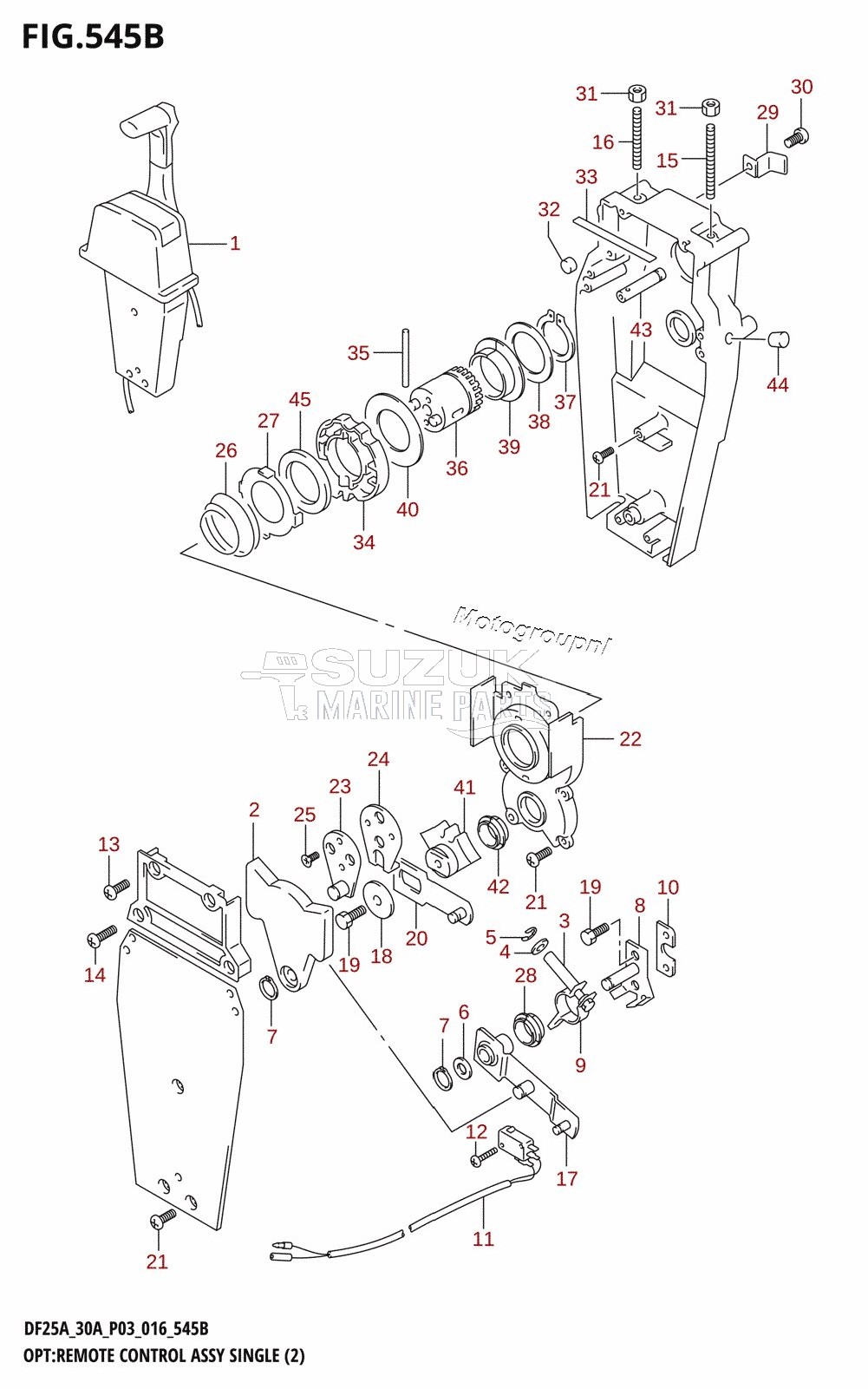 OPT:REMOTE CONTROL ASSY SINGLE (2) (DF25AT:P03)