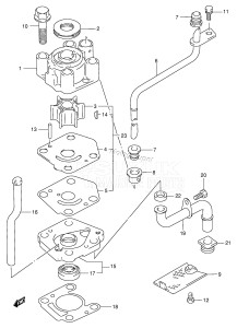 DF9.9 From 00991F-030001 ()  2000 drawing WATER PUMP