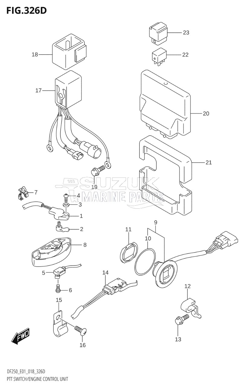 PTT SWITCH / ENGINE CONTROL UNIT (DF225T,DF225Z,DF250T,DF250Z)