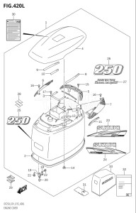 20002Z-510001 (2005) 200hp E01 E40-Gen. Export 1 - Costa Rica (DF200Z) DF200Z drawing ENGINE COVER ((DF250T,DF250Z):E40)