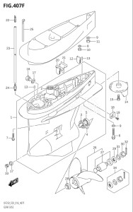 20002Z-610001 (2016) 200hp E03-USA (DF200Z) DF200Z drawing GEAR CASE (DF250Z:E03)