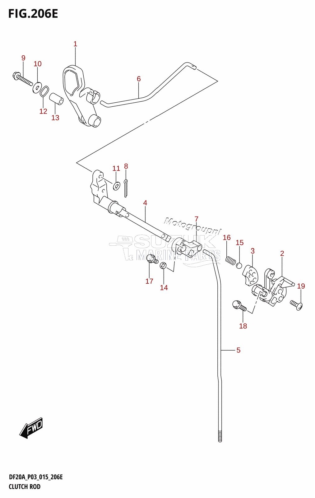 CLUTCH ROD (DF15A:P03)