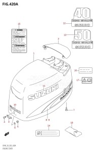 DF50 From 05001F-371001 (E03)  2003 drawing ENGINE COVER (X,Y,K1,K2)