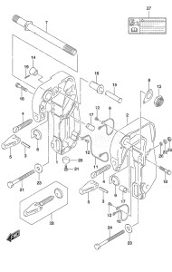 Outboard DF 9.9B drawing Clamp Bracket w/Power Tilt