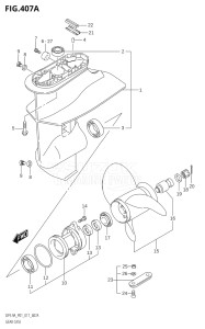 00801F-710001 (2017) 8hp P01-Gen. Export 1 (DF8A  DF8AR) DF8A drawing GEAR CASE