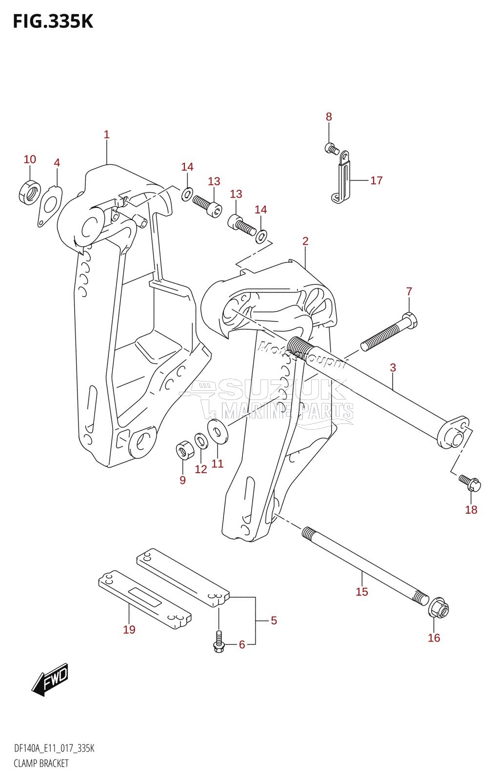 CLAMP BRACKET (DF115AST:E03)