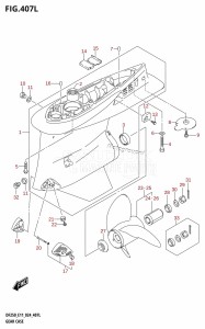 DF225T From 22503F-440001 (E11 - E40)  2024 drawing GEAR CASE (DF250ST)