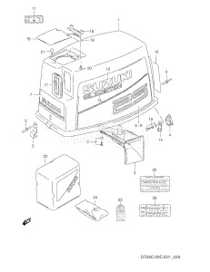 DT25C From 02507-010001 ()  1990 drawing ENGINE COVER (MODEL:89~93 /​ DT25C,DT25ARC)