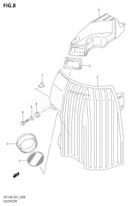 DF140 From 14001Z-980001 (E01 E40)  2009 drawing SILENCER