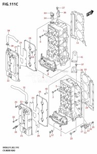 DF200Z From 20002Z-040001 (E01 E40)  2020 drawing CYLINDER HEAD (DF250ST)