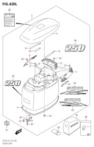 DF225Z From 22503Z-610001 (E01 E40)  2016 drawing ENGINE COVER (DF250T:E40,DF250Z:E40)