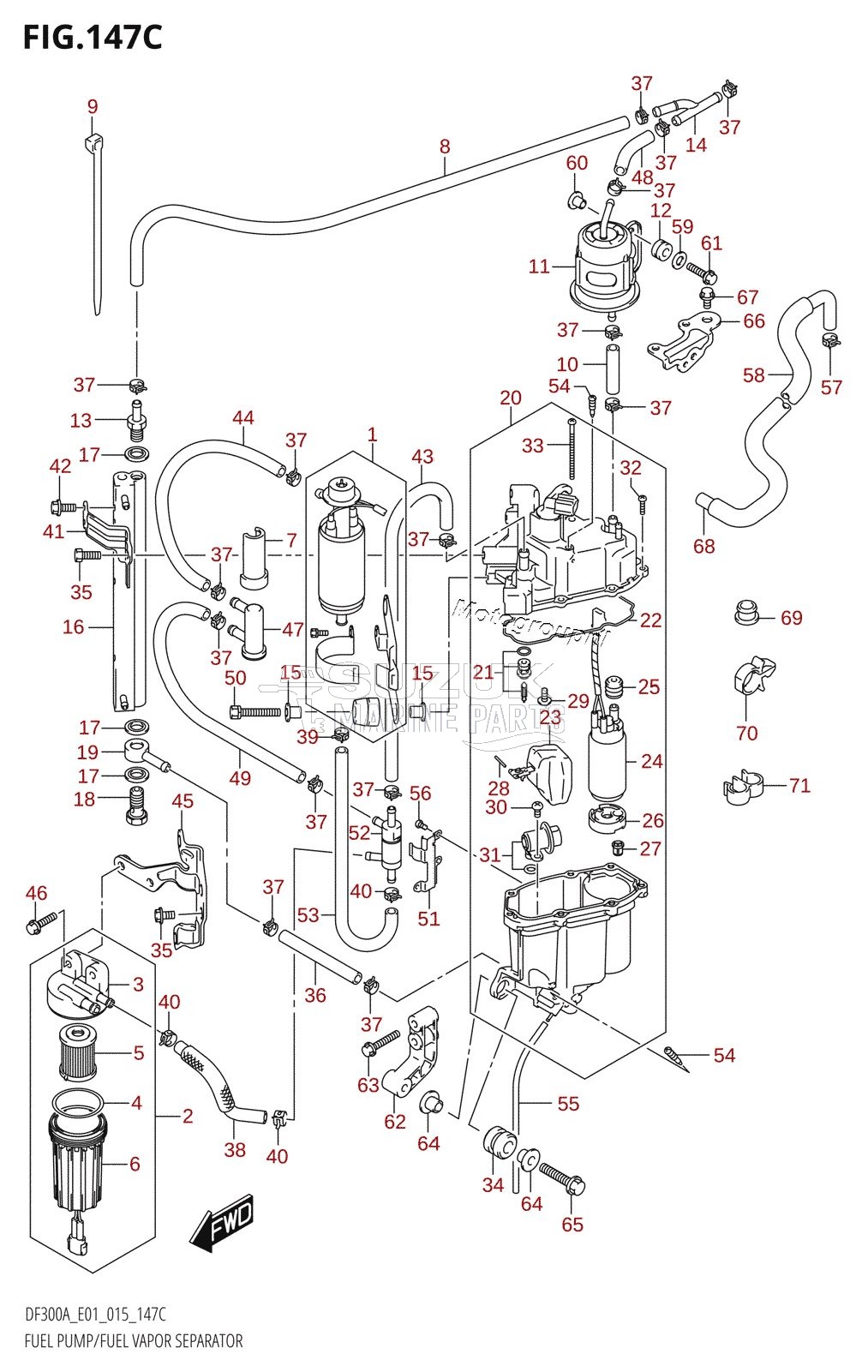 FUEL PUMP /​ FUEL VAPOR SEPARATOR (DF250A:E01)