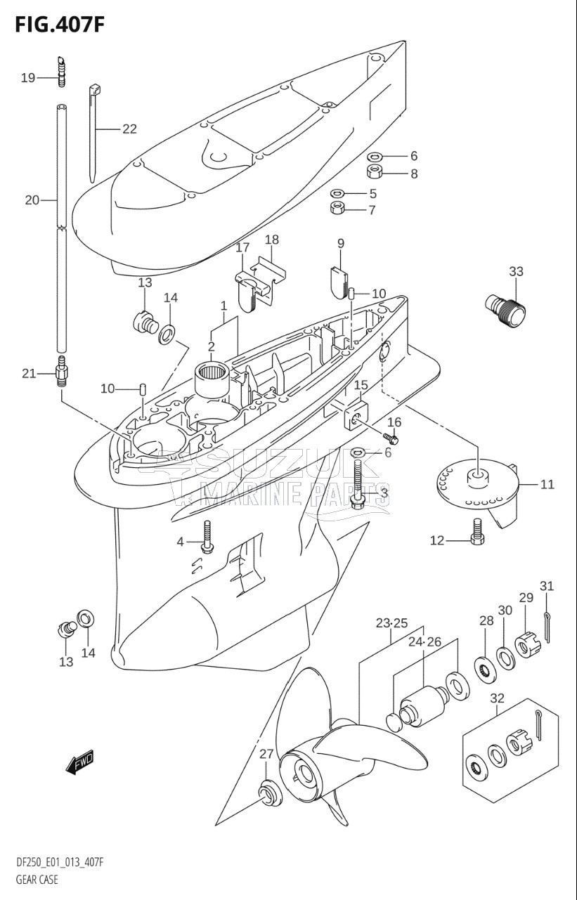 GEAR CASE (DF225T:E40)