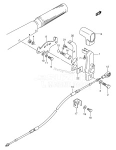 DT75MQ From 07501-131001 ()  1991 drawing CLUTCH LEVER (MQ,WHQ MODEL:88~91)