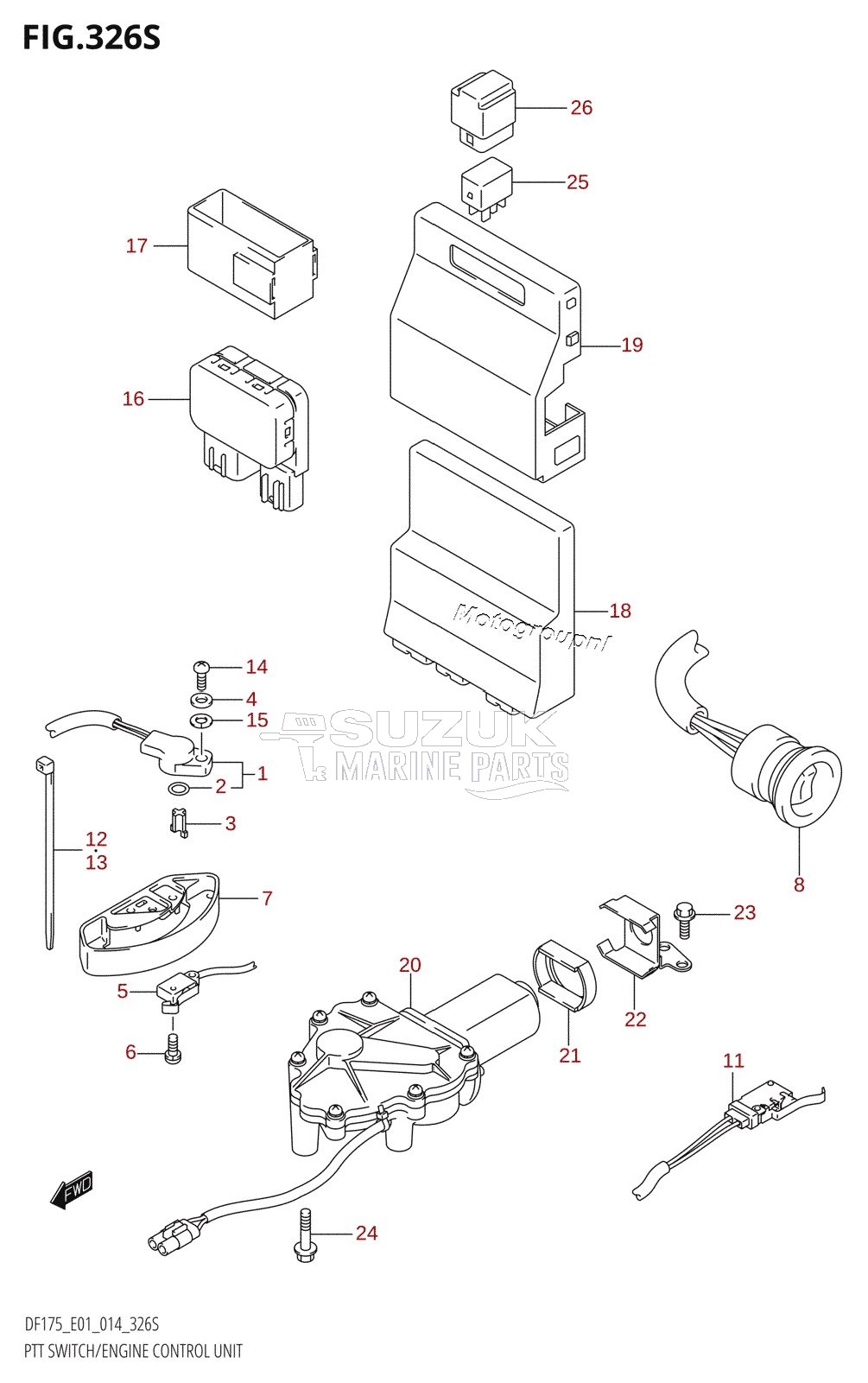 PTT SWITCH /​ ENGINE CONTROL UNIT (DF175ZG:E40)