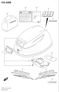 01504F-510001 (2005) 15hp P03-U.S.A (DF15A  DF15AR  DF15ATH) DF15A drawing ENGINE COVER (DF9.9BR:P03)