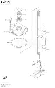 14003F-710001 (2017) 140hp E11 E40-Gen. Export 1-and 2 (DF140AT) DF140A drawing SHIFT ROD (DF140AZ:E40)