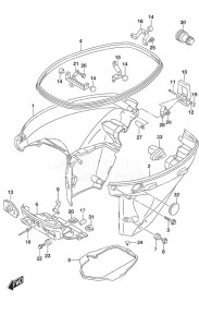 DF 30A drawing Side Cover Tiller Handle w/Power Tilt