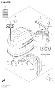 DF175Z From 17501Z-880001 (E01)  2008 drawing ENGINE COVER ((DF150T,DF150WT,DF150Z):(K10,011))