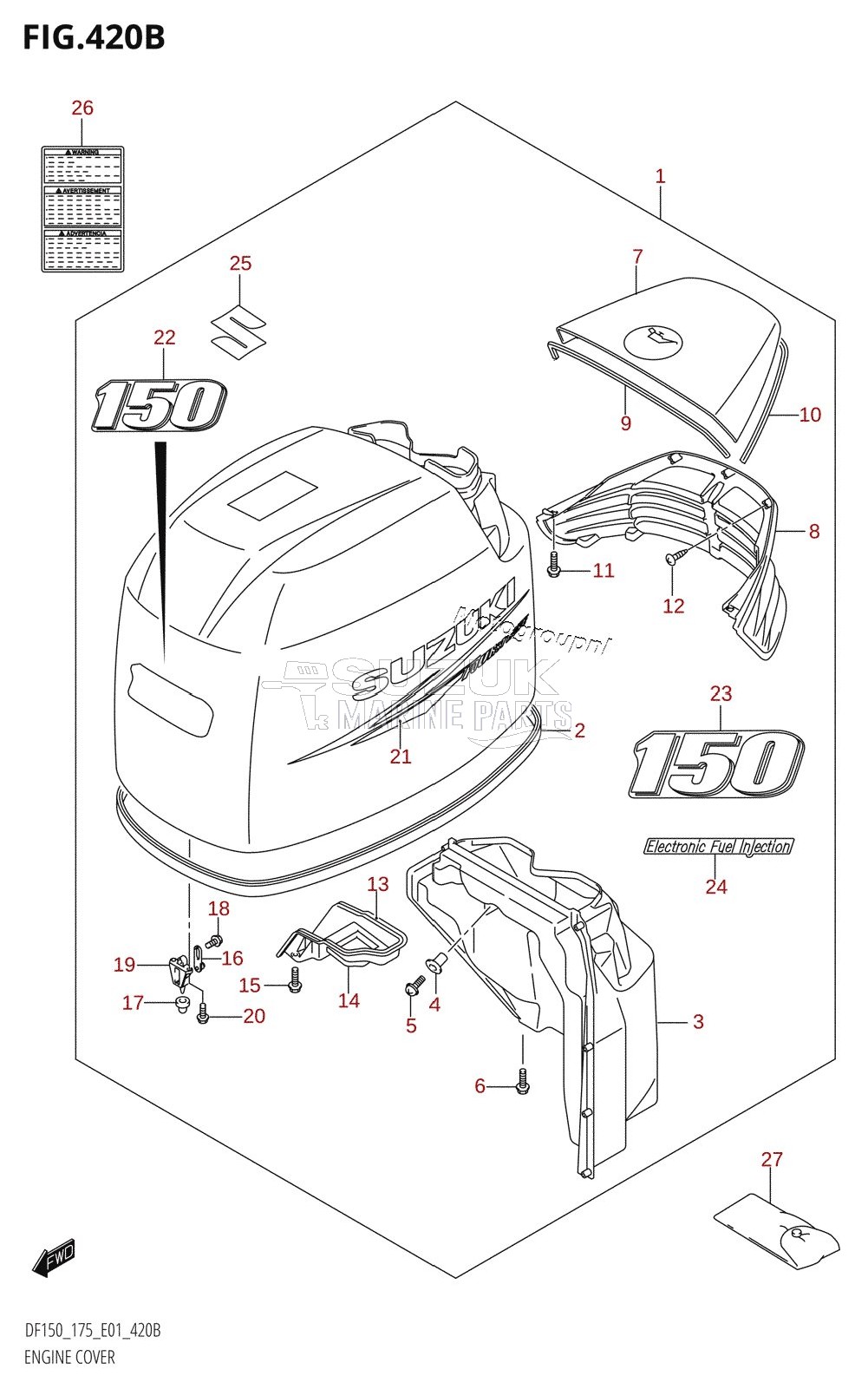 ENGINE COVER ((DF150T,DF150WT,DF150Z):(K10,011))