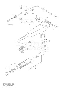 00991 F-751001- (1997) 9.9hp - (DF9.9(A,AR)S V) DF9.9(A,A)S V drawing TILLER HANDLE