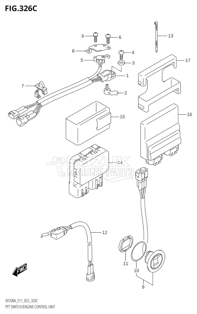 PTT SWITCH / ENGINE CONTROL UNIT (DF150AT,DF150AZ,DF150AS)