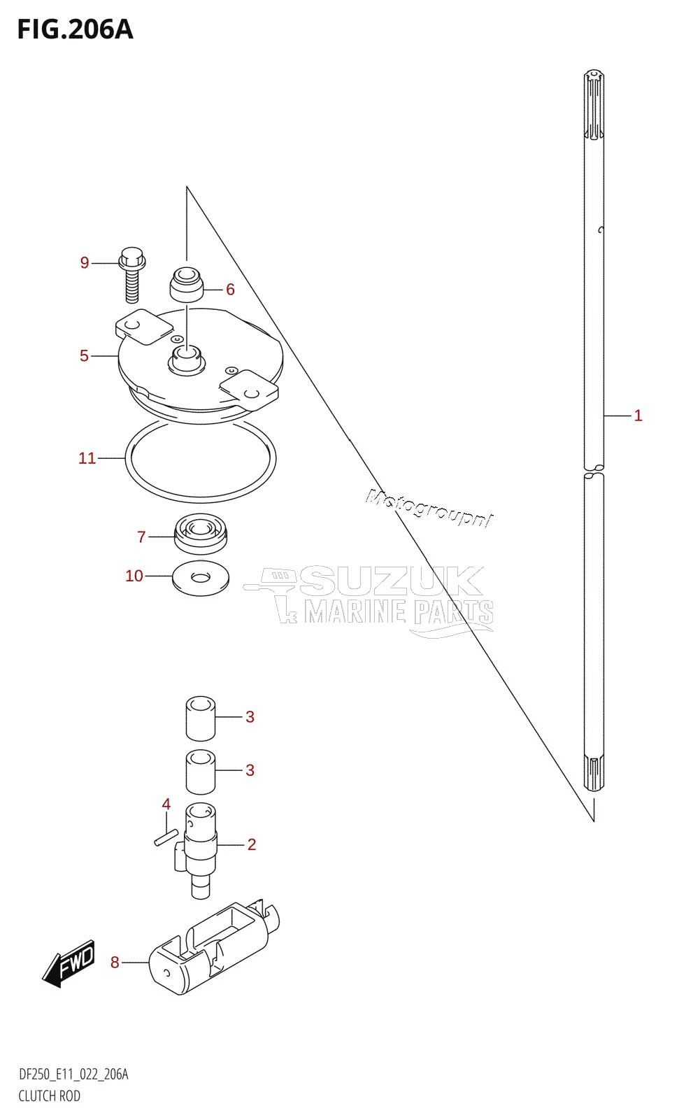 CLUTCH ROD (DF200T,DF200Z,DF225T,DF225Z,DF250T,DF250Z)