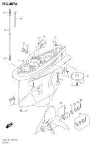 17503F-140001 (2021) 175hp E11 E40-Gen. Export 1-and 2 (DF175AT) DF175A drawing GEAR CASE (DF200AT:(E01,E11,E40))