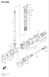 11503F-140001 (2021) 115hp E11 E40-Gen. Export 1-and 2 (DF115AT) DF115A drawing TRANSMISSION (DF100AT,DF115AST)