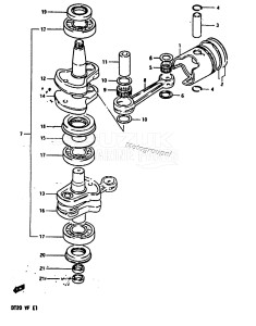 DT25 From 02503-751001 ()  1997 drawing CRANKSHAFT