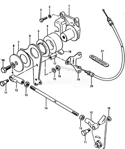 DT50M From 5002-100001 ()  1988 drawing THROTTLE /​ CLUTCH CONTROL (DT50M)