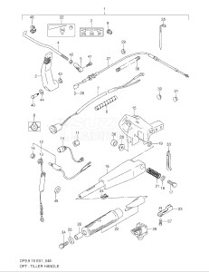 00991 F-971001- (1999) 9.9hp - (DF9.9(A,R,AR)S X) DF9.9(A,R,A)S X drawing OPT:TILLER HANDLE