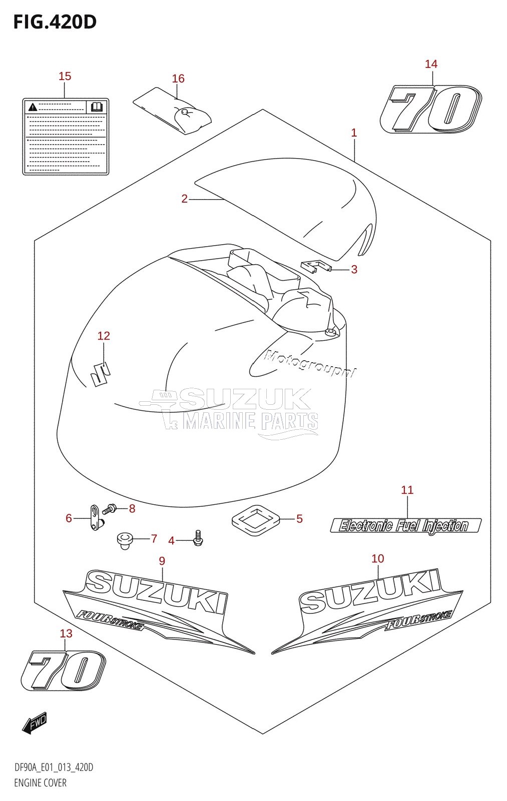 ENGINE COVER (DF70ATH:E40)