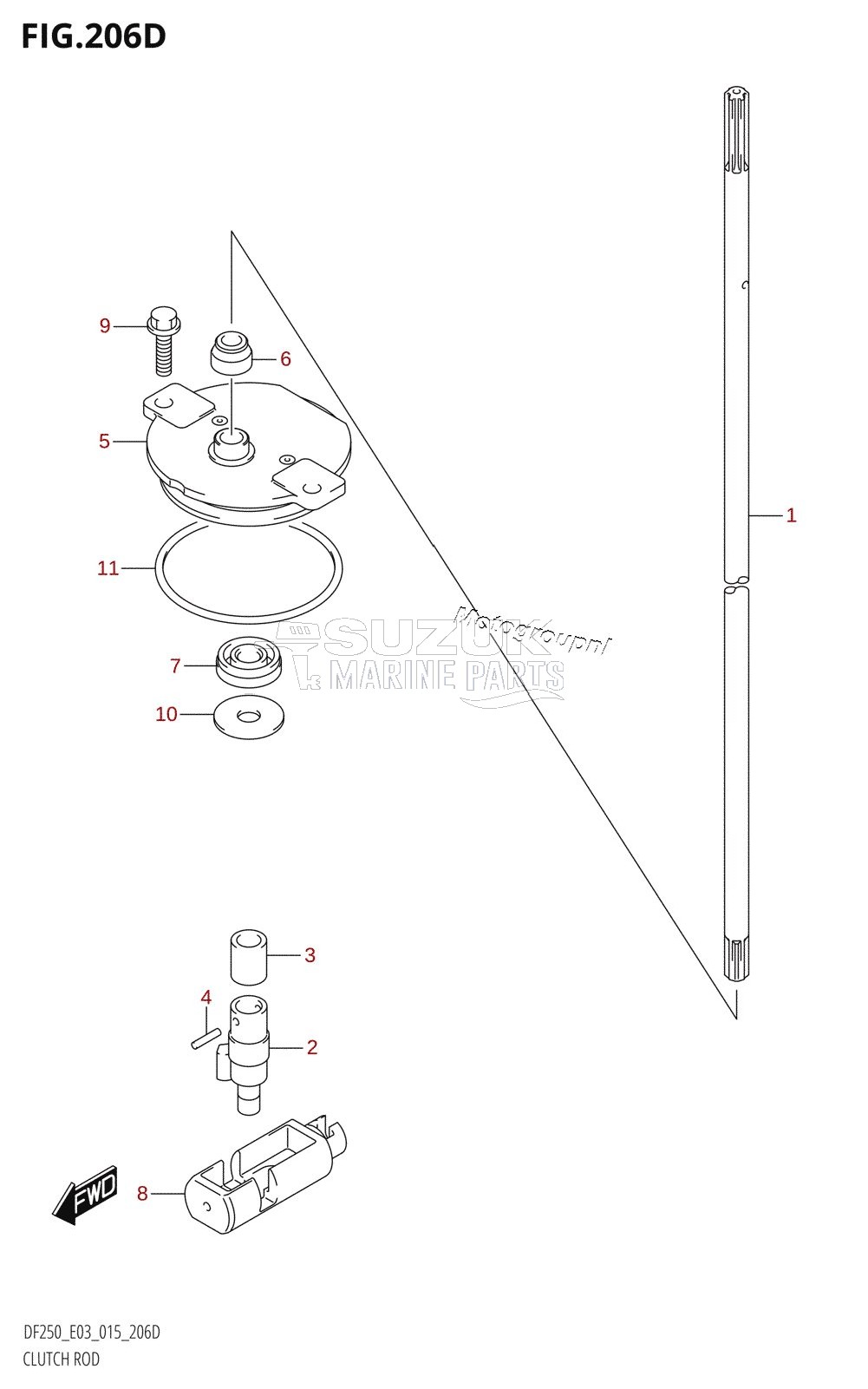 CLUTCH ROD (DF225Z:E03)