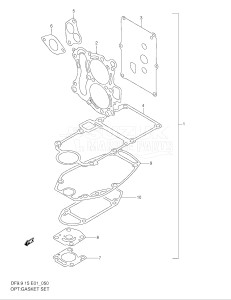 00991 F-971001- (1999) 9.9hp - (DF9.9(A,R,AR)S X) DF9.9(A,R,A)S X drawing OPT:GASKET SET