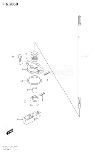 22503Z-140001 (2021) 225hp E11 E40-Gen. Export 1-and 2 (DF225Z) DF225Z drawing CLUTCH ROD (DF250ST)