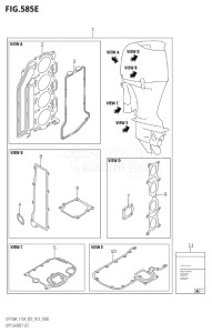 14003Z-410001 (2014) 140hp E01-Gen. Export 1 (DF140AZ) DF140AZ drawing OPT:GASKET SET (DF115AZ:E01)