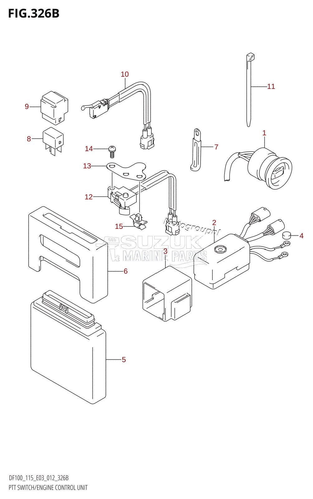 PTT SWITCH /​ ENGINE CONTROL UNIT (DF115T:E03)