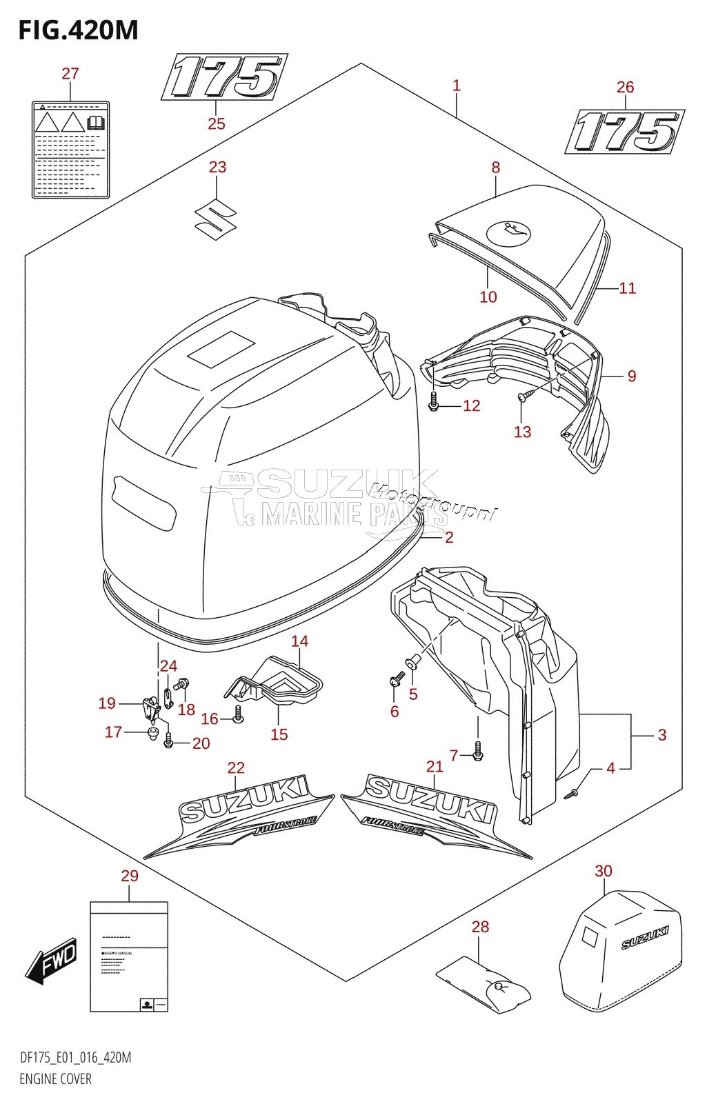 ENGINE COVER (DF175T:E40,DF175Z:E40)