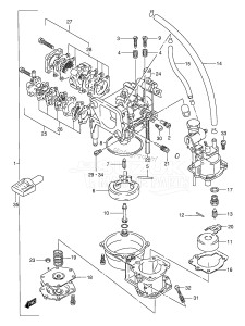 DT15 From 01501-651001 ()  1996 drawing CARBURETOR (DT9.9K /​ 15K)