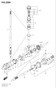 15002Z-140001 (2021) 150hp E40-Costa Rica (DF150WZ) DF150 drawing TRANSMISSION (DF150WT)