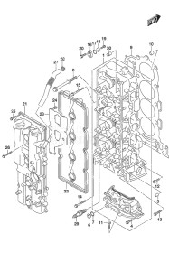 Outboard DF 175AP drawing Cylinder Head