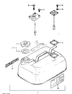 DT8 From 0801-200001 ()  1989 drawing FUEL TANK 1