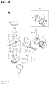 09001F-151001 (2001) 90hp E01-Gen. Export 1 (DF90TK1) DF90 drawing CRANKSHAFT