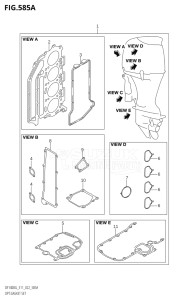 11505Z-140001 (2021) 115hp E11 E40-Gen. Export 1-and 2 (DF115BZG) DF115BZG drawing OPT:GASKET SET