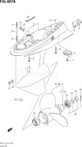 07001F-510001 (2005) 70hp E03-USA (DF70TK5) DF70 drawing GEAR CASE (W,X,Y)