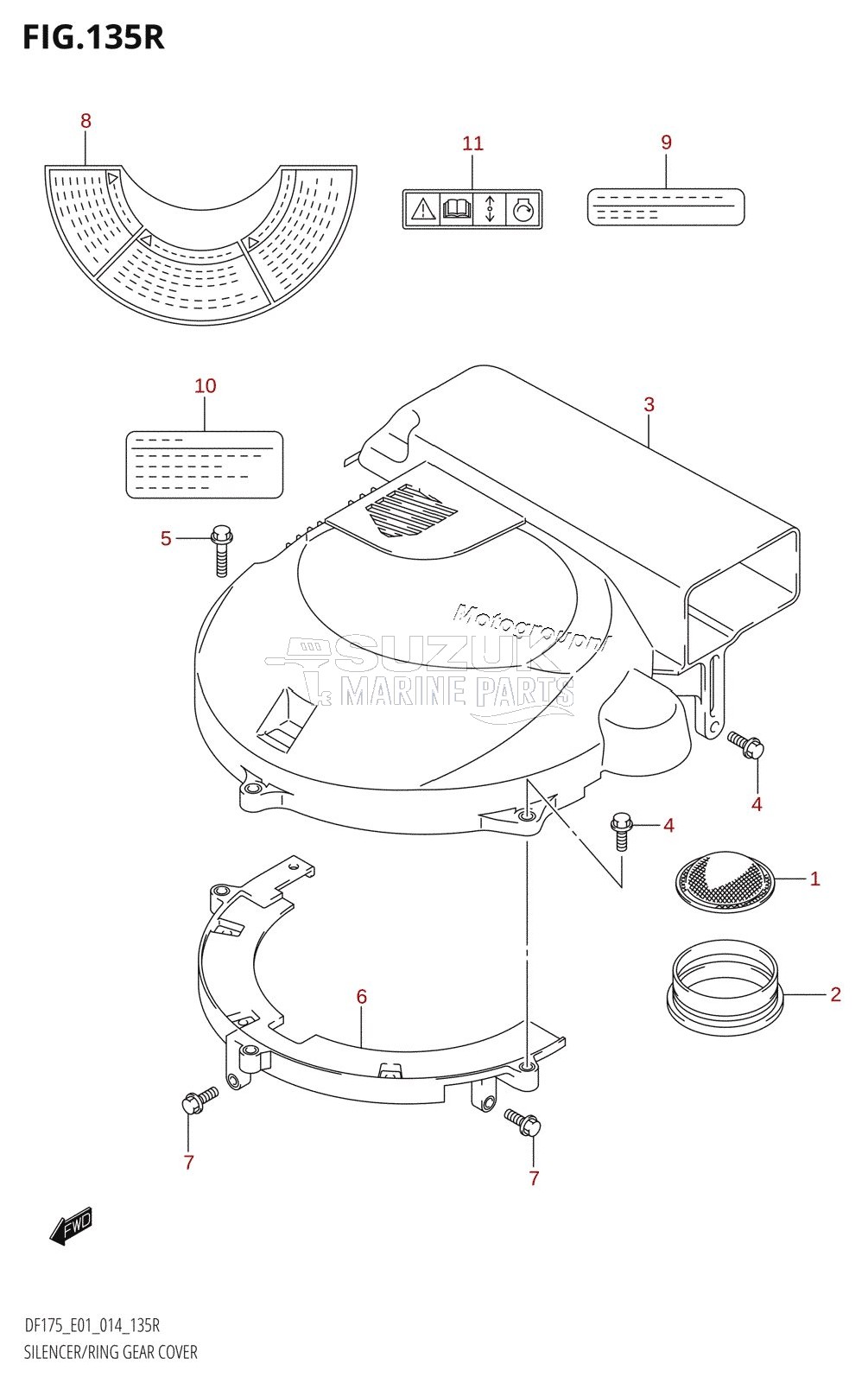 SILENCER /​ RING GEAR COVER (DF175ZG:E01)